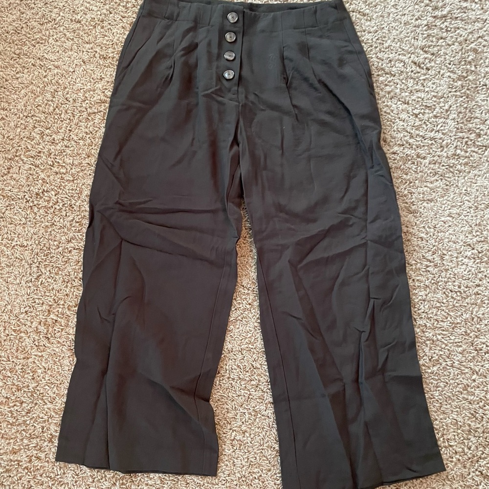 Loft high waist cropped wide leg trousers